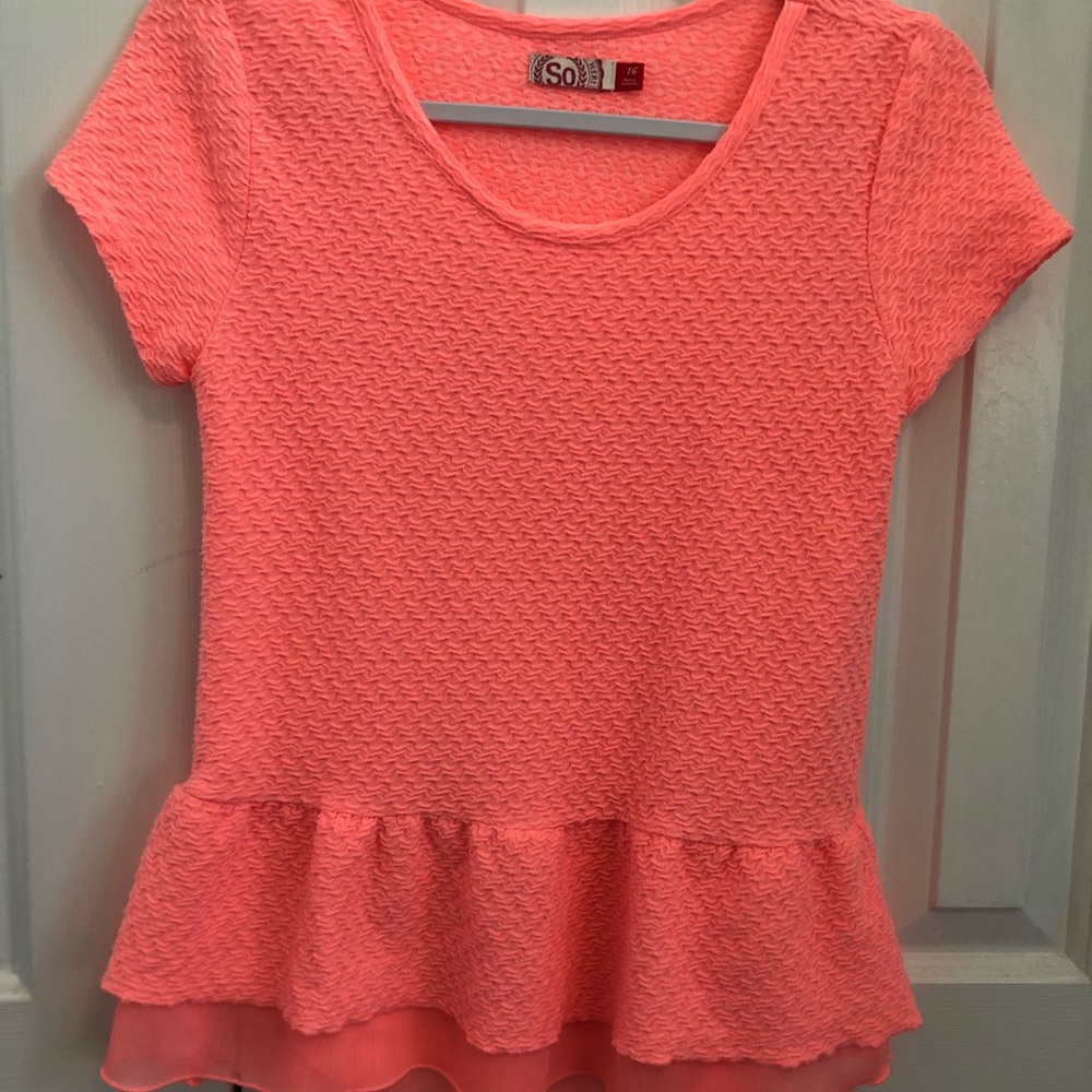 pink so ruffled top